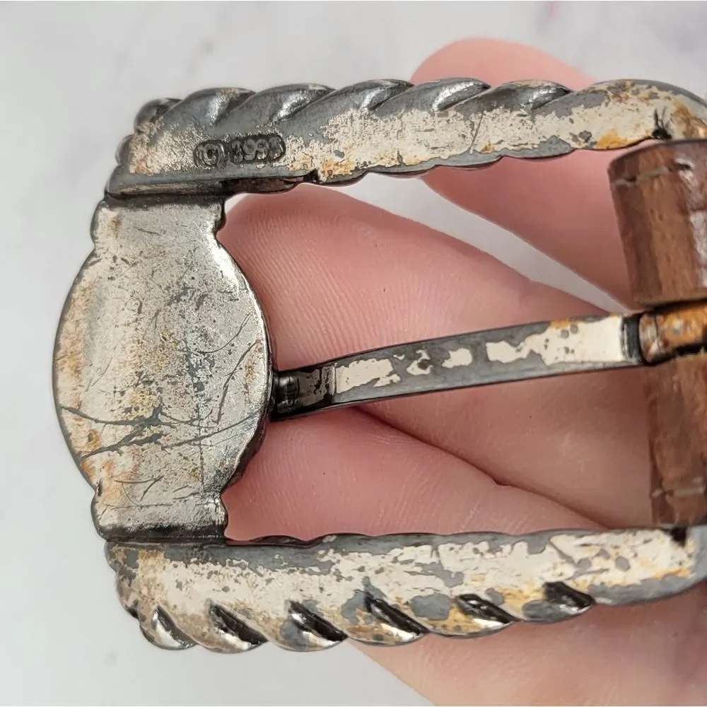 Brighton Museum Pegasus Sphinx Leather Belt With Coin Conchos Vintage
